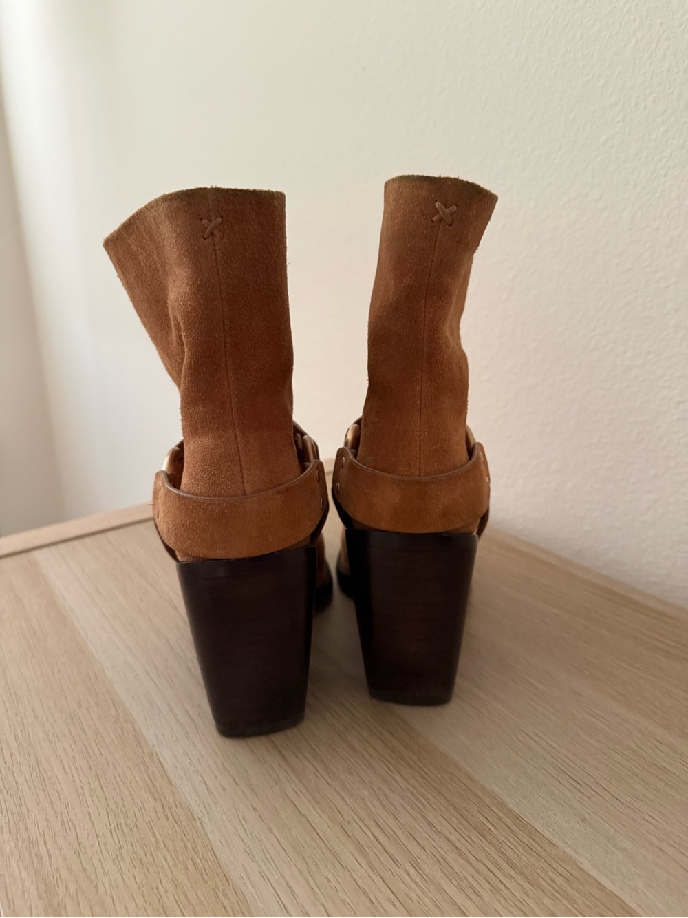 rag & bone Cognac Suede Ring-Detail Ankle Boots - Picture 3 of 6